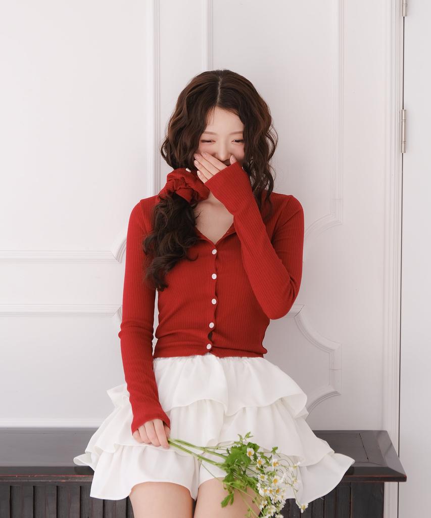 Aissie Volume Tiered Skirt (White)