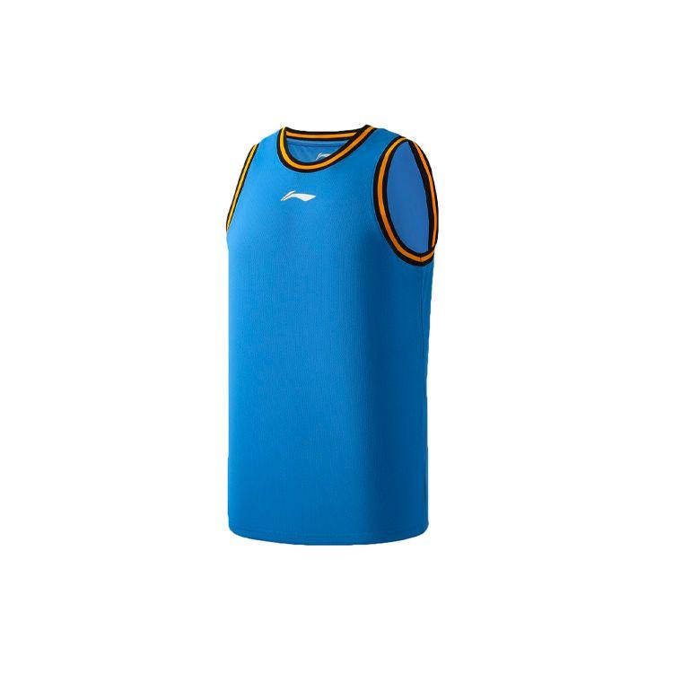 Li Ning Sports Basketball Series Mesh Breathable Basketball Competition Casual Sports Suit Men Sportswear Beijing-Blue AATR011-8