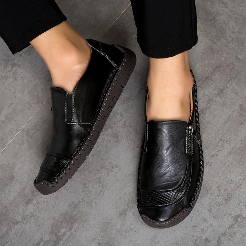 Handmade Retro Cow Leather Shoes Men Flats Fashion Casual Shoes Men Loafers Moccasins Men Shoes
