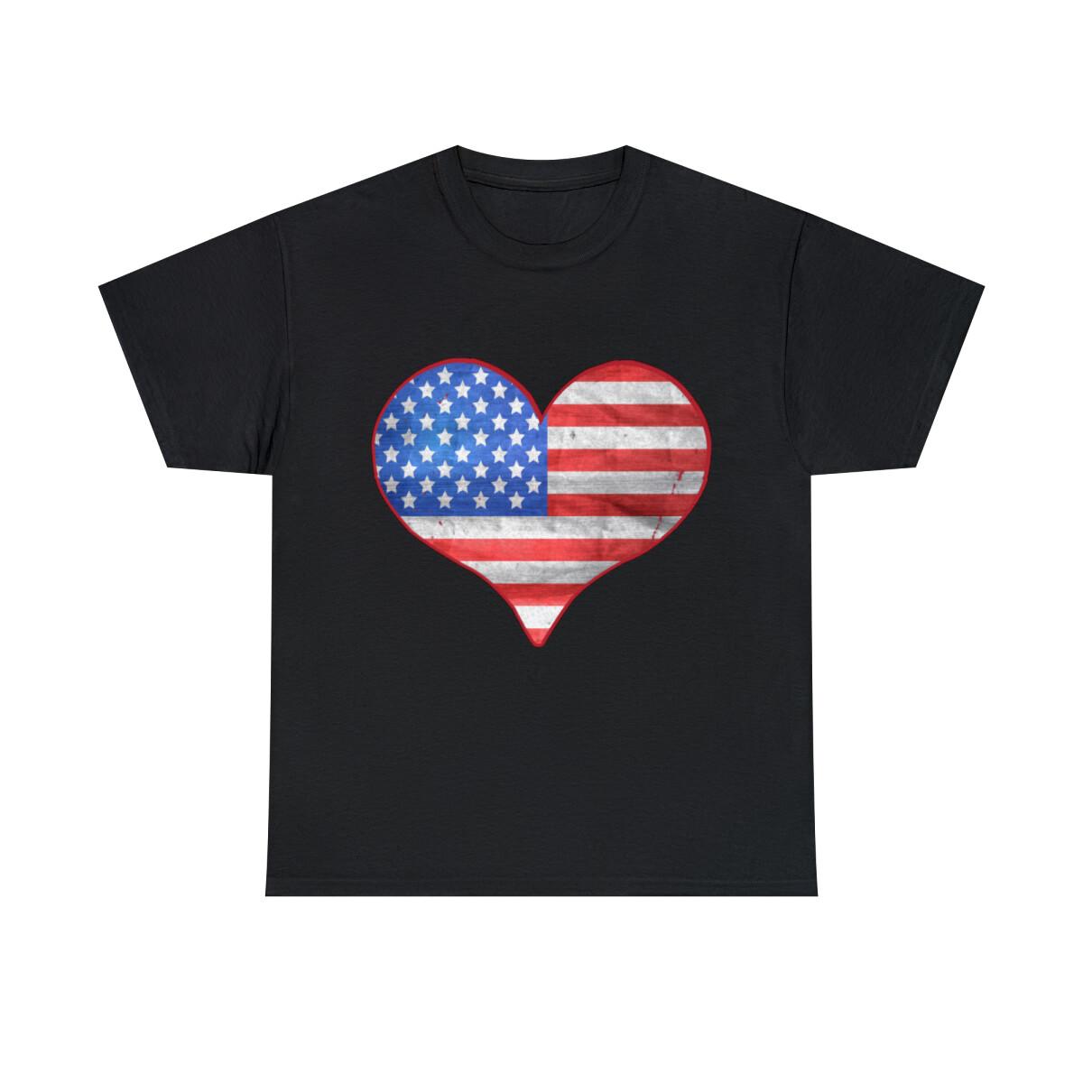 Футболка с графическим принтом Сердце и Флаг США, S-5XL XL