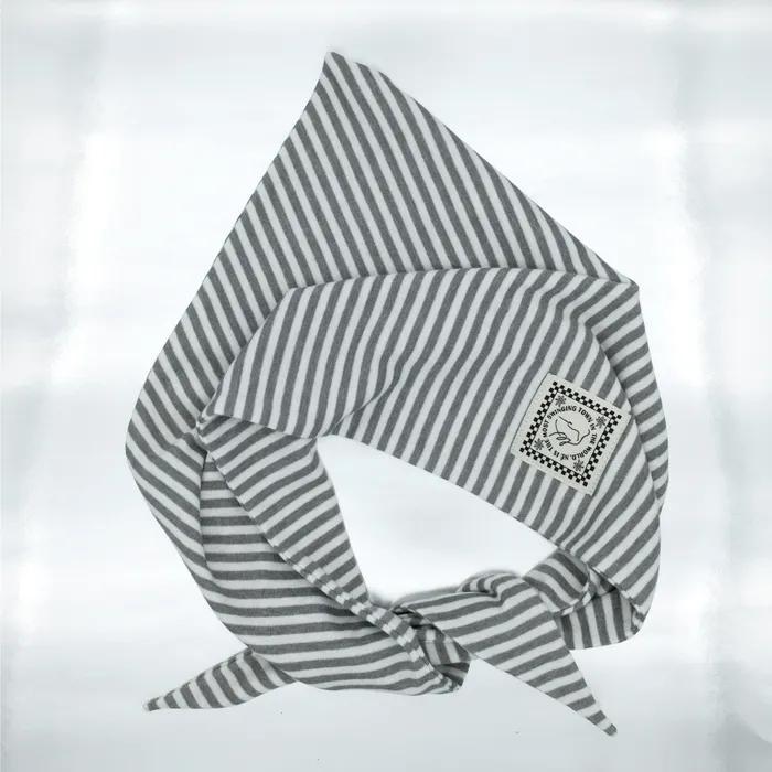 2000s Stripe Hair Kerchief vol.2 (white+grey)