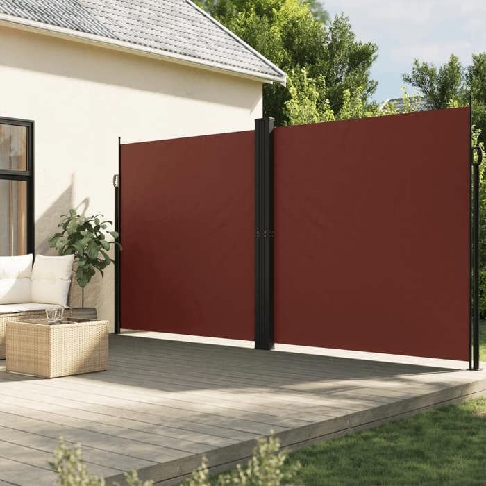 VidaXL Auvent latéral rétractable marron 220x600 cm, écran d’intimité de jardin, brise-vue de balcon, écran d'extérieur, 4004674