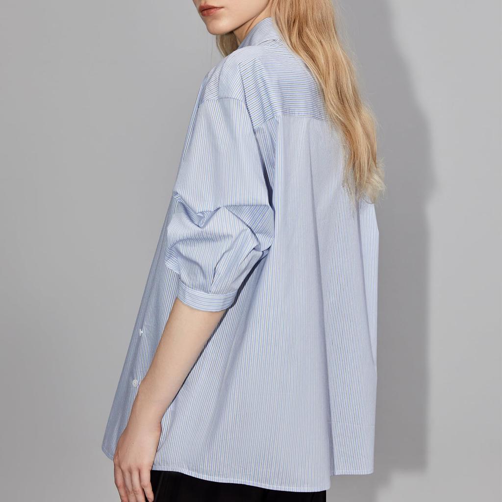[ELLE] ELLE Shirt Blouse Short Sleeve Women's French Style Stripe Original Relaxed Fit Commuting Casual Stylish Anti-aging Unisex Summer EC35239 (JP,