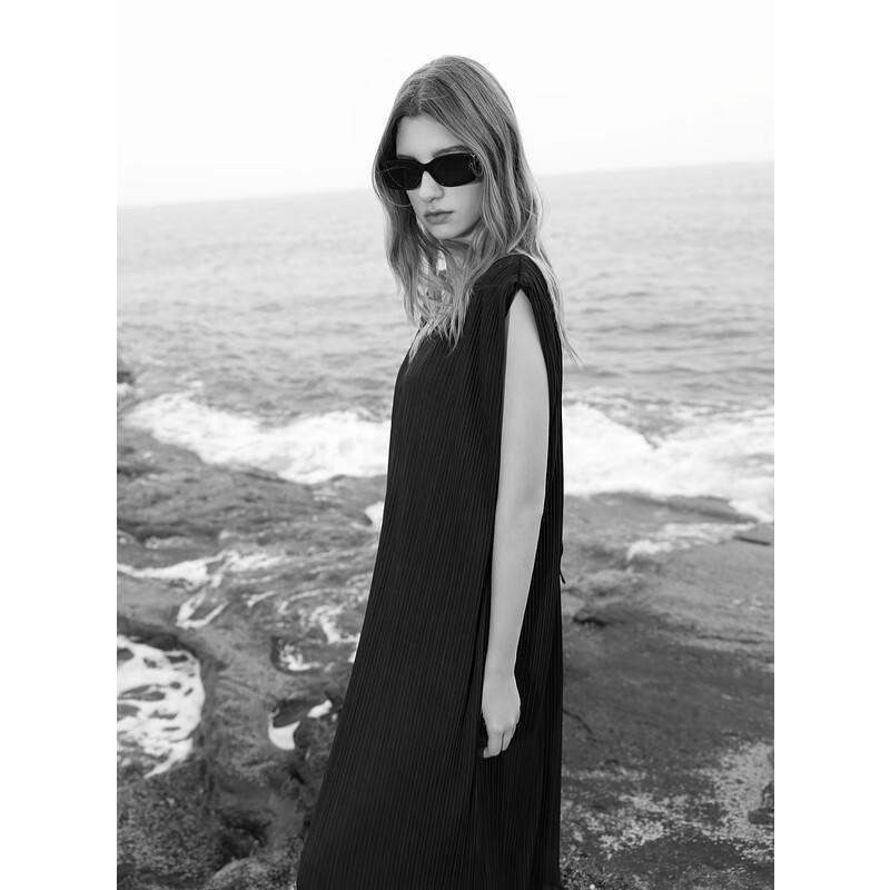 

Sancai 2025 Summer Textured V-Neck Sleeveless Straight Dress L (165/88A)