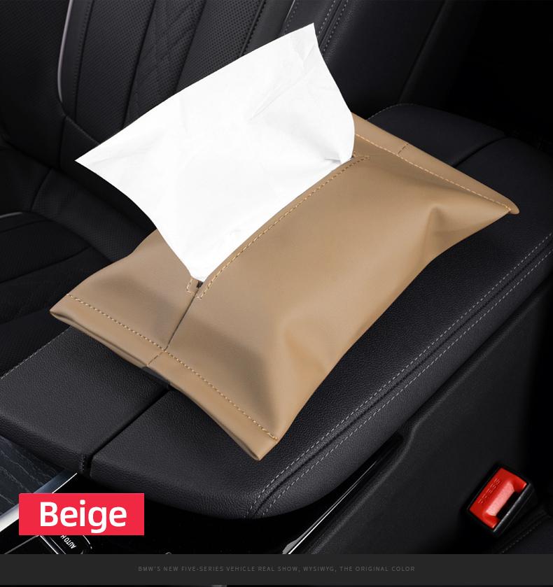 Car Mounted Tissue Box, Hanging Bag, Armrest Box, Paper Pulling Hanging Car Dining Bag, Storing Interior Decoration Items