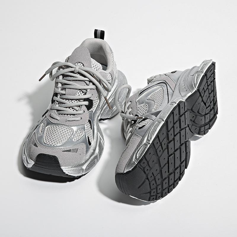 European Station breathable retro dad shoes women's 2025 early spring new thick-soled heightening fashionable versatile casual sports shoes