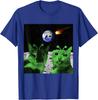 Alien Cats Moon Meteor Earth Invasion Graphic Tee Men's Casual Cotton T-Shirt