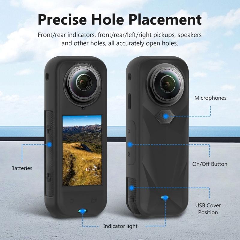 Flexible Lens Caps Shockproof Camera Body Case for X5 Action Cameras Enhanceds Durability Outdoor Protections