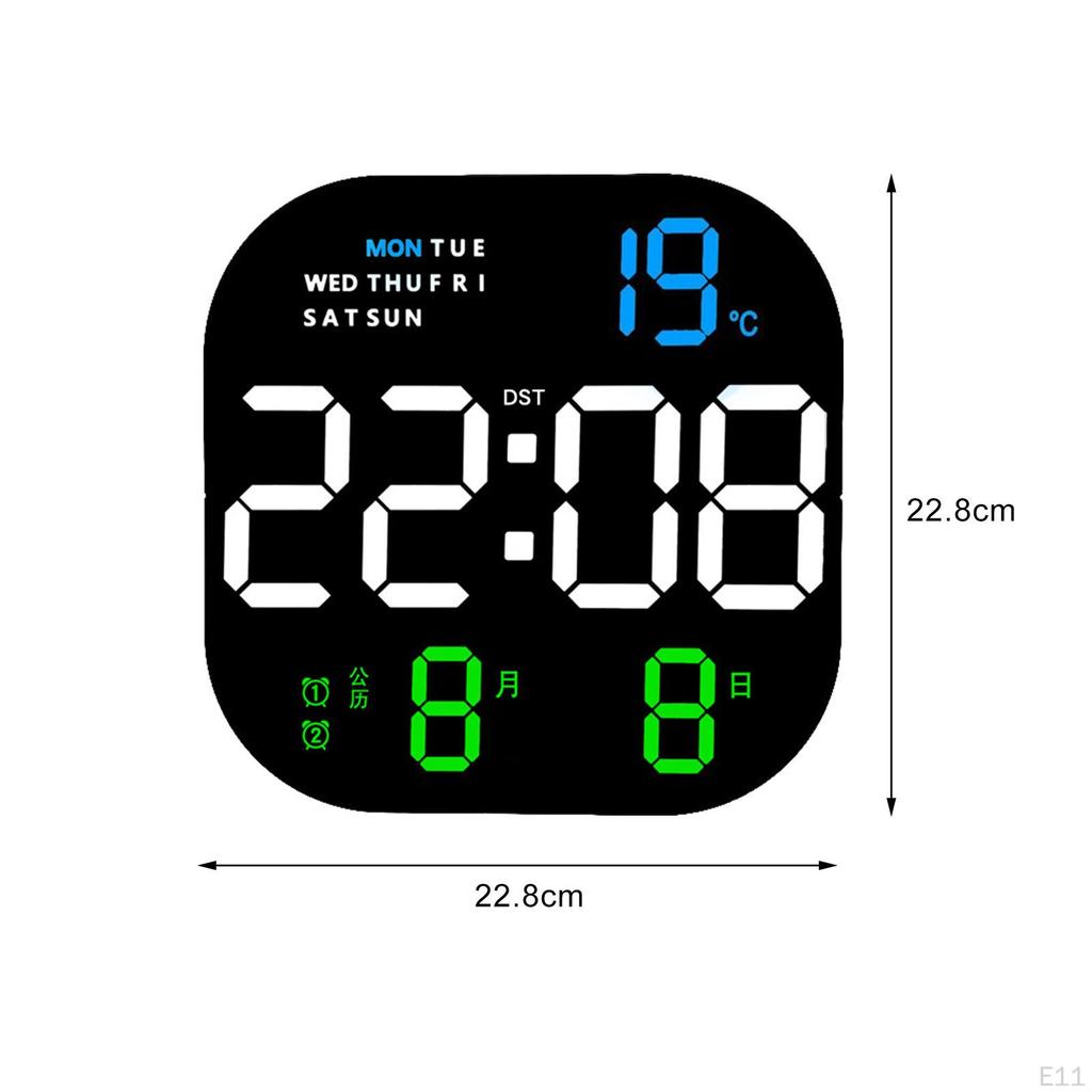 Digital Table Wall Clock Dimmer Large LED Display Screen Desktop Alarm for Beside Teenagers