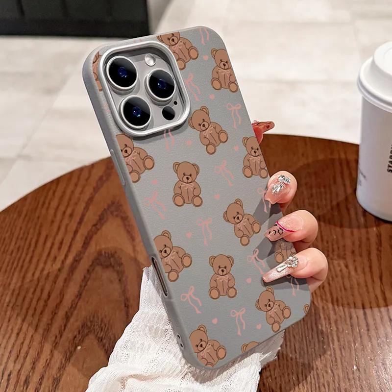 Cute Sweet Heart-Shaped Bow Bear Design Case For Samsung Galaxy A16 A26 A36 A56 A55 A54 A53 S25 Ultra S24 FE S23 S22 Plus Cover