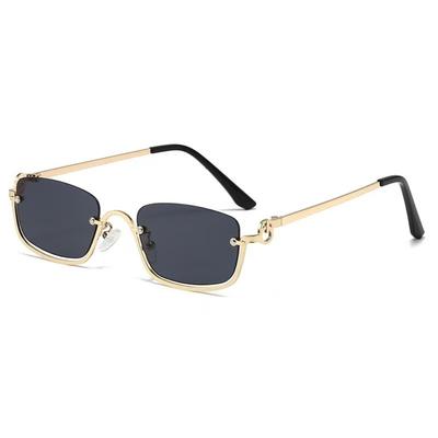 Metal Half Frame Square Sunglasses Small Shades Eyewear Vintage Sun Glasses Travel