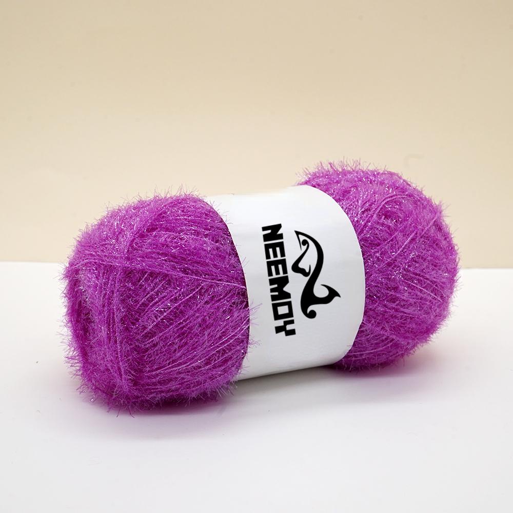 100g/200M Glass Silk Yarn for Hand Knitting Korean Dish Towel Wool Yarn and Crochet Doll Scarf Sweater Gold Silk Thread
