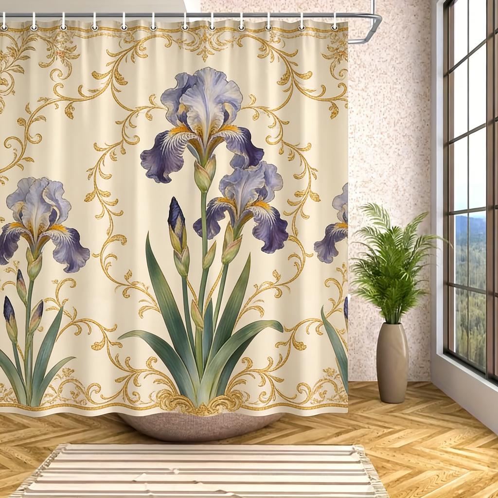 Spiral Galaxy in Deep Space with Asteroids Waterproof Shower Curtain for Cosmic Bathroom Decor