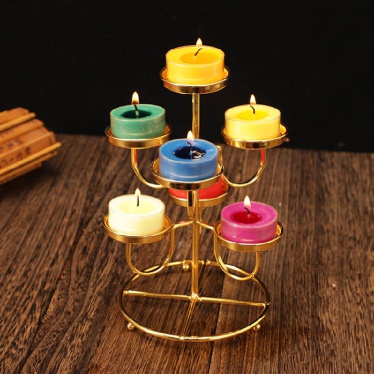 Metal Candle Stand Decorative Candlesticks 7 Butter Candle Lamp Holder Decoratio