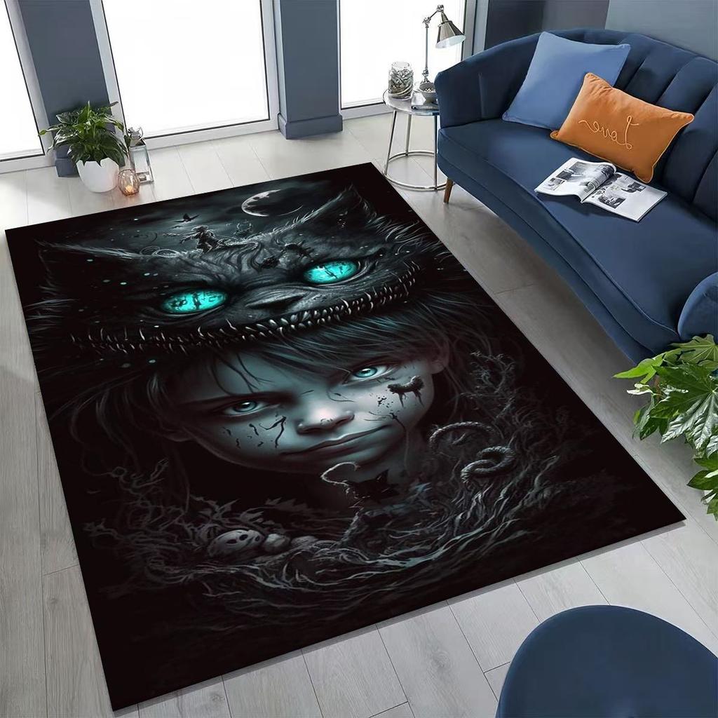 Dream Cheshire Cat Alice in Wonderland Cartoon Rug for Bedroom Living Room Sofa Home Doormat Decor, Large Kid Non-slip Floor Mat
