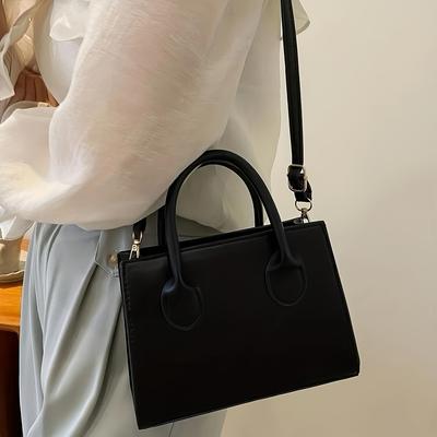 Trendige quadratische Handtasche für Damen Einfache Mini-Umhängetasche Minimalistische Henkeltasche Schultertasche Einfarbige Geldbörse Designertasche