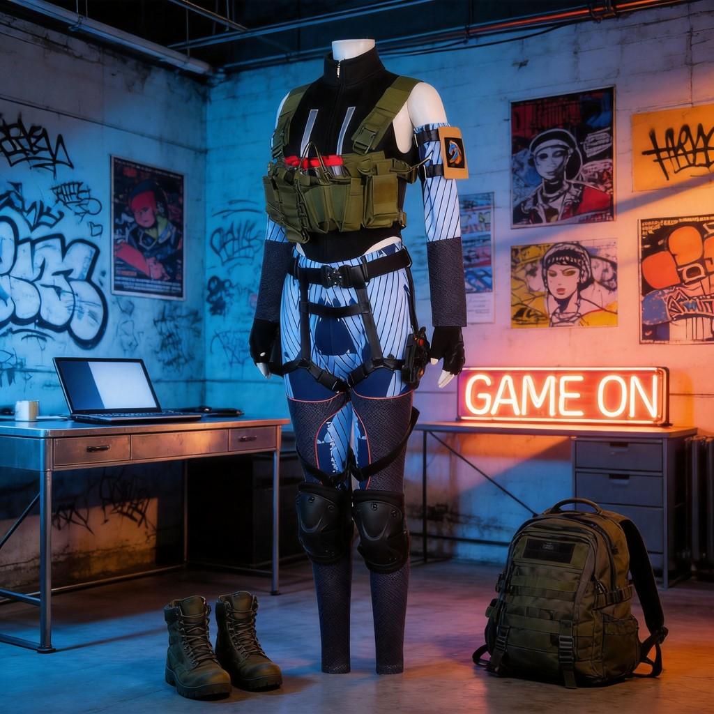 Costume Cosplay Delta Force Action per Donna con Tessuto Spandex per Halloween ed Eventi di Giochi