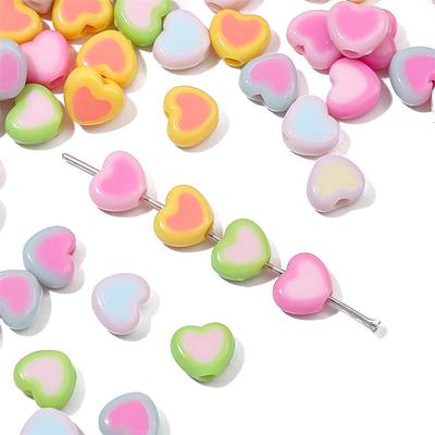 Acrylic Two-Color Love Beads for Handmade Jewelry: Bracelet & Necklace DIY Accessories