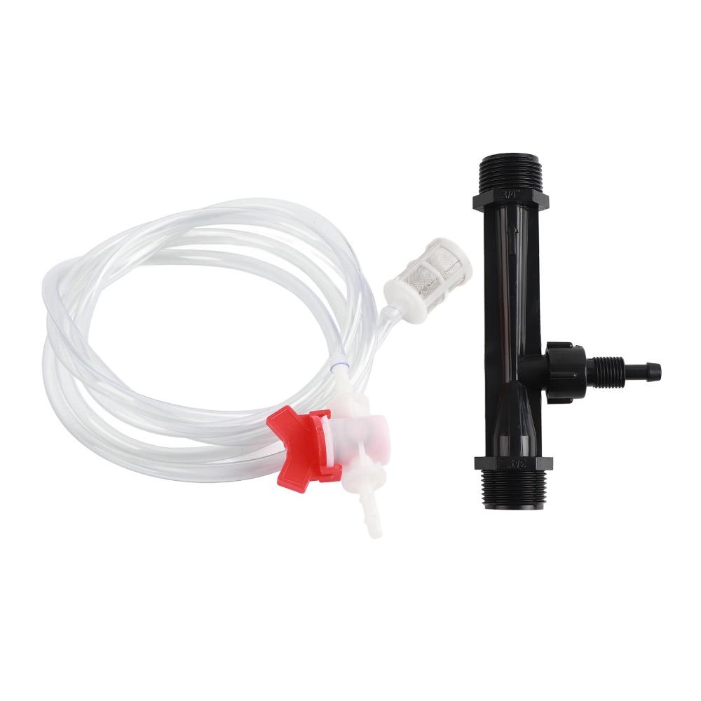2 Sets G3/4 Thread Fertilizer Injector Easy To Install 2 Meters Venturi Fertilizer Injector Kit with Water Tube with Filter