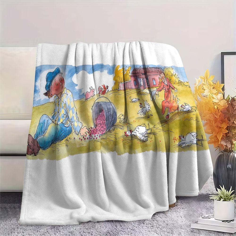 Emil of Lonneberga Art Printed Flannel Blanket, soft throw for bedroom sofa, washable, fan merchandise, great gift.