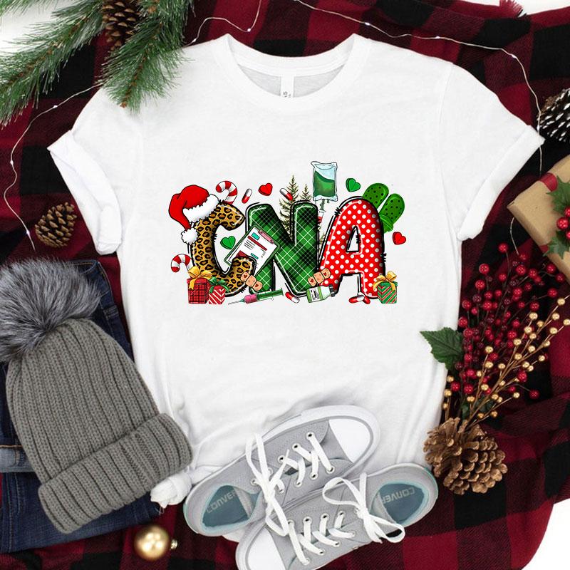 

New Funny Christmas Cna Printed TShirts Fashion Unisex Short Sleeve Cool Summer Casual Tops Christmas Cna Female Shirt Tees 4XL