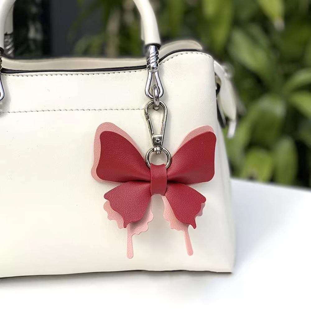 Retro Colorful Butterfly Pendant Keychains Leather Exquisit Backpack Decoration Accessories Personalized Bag Pendant
