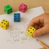 Pack of 8 Erasers Dé Assorted Colors Original Shape For School or Office