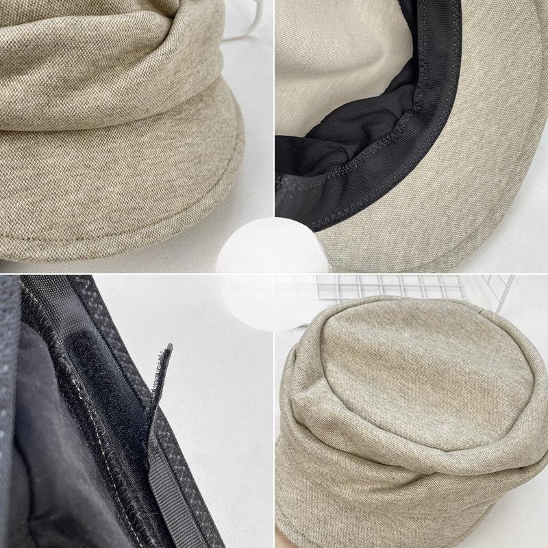 Boina Plegada Japonesa para Mujer en Otoño e Invierno Pequeña Literaria y Artística Retro Boina de Pintor Boina de Periódico para Cabeza Grande