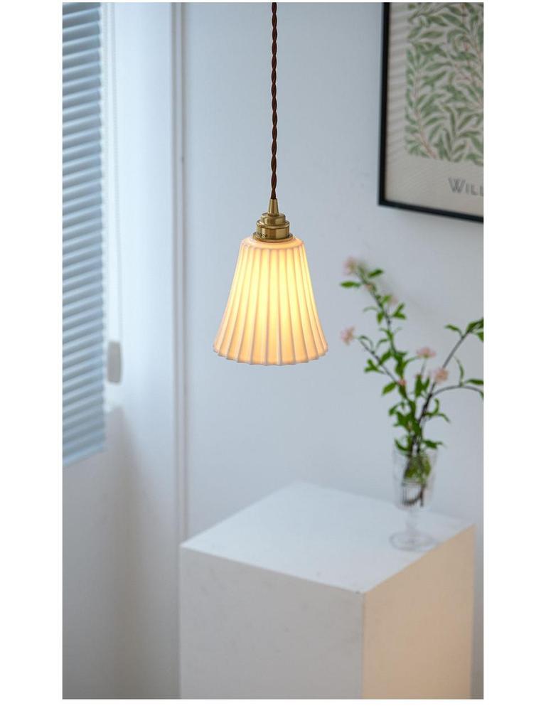 Used Modern Minimalist Ceramic Pendant Light for Entryway, Dining Room, Bar, Balcony, or Bedside - Small Size, French-American Style