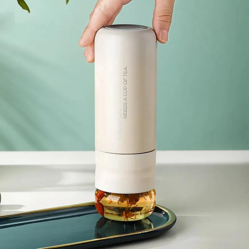 Cup with Filter Stainless Steel Tea Bottle Cup with Glass Infuser Separates Tea and Water 300ML Thermos Vacuum Flask- for insulated glass infuser cup