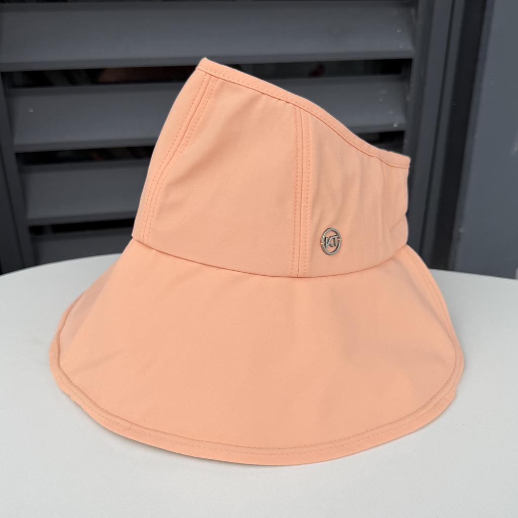 Large brim empty top hat women's summer outdoor foldable windproof sun hat breathable quick drying sun hat can tie ponytail