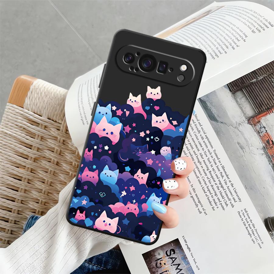 

Case for Google Pixel 9a 10 9 Pro XL 7a 6a 6 7 8 Pro 8a Funda Phone Cover Cat Starry Night Google Pixel 6