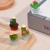 Creative Simulation Cactus  Plant Decor Transparent Fleshy Car Computer Decoration Ornaments Decorative Crafts Home Accessories