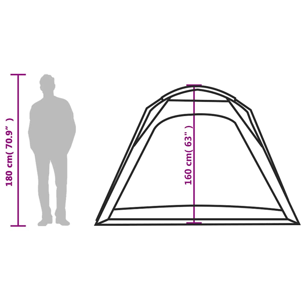 4 Person Camping Tent Grey and Orange Quick Release Waterproof