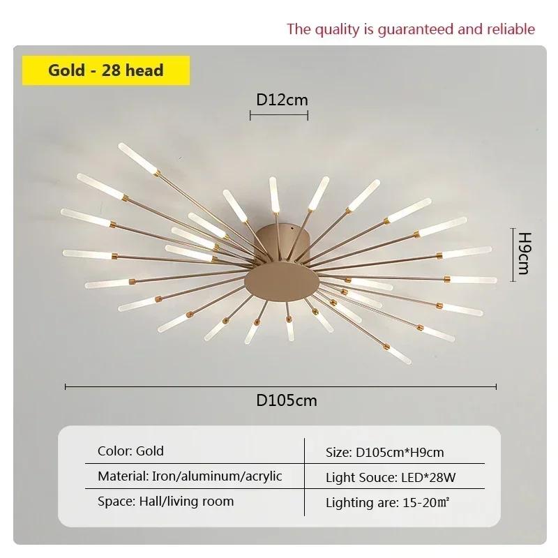Modern LED Ceiling Lamps Acrylic Sunflower Ceiling Lights Brushed Antique Gold Creative Chandelier Living Dining Room Lighting