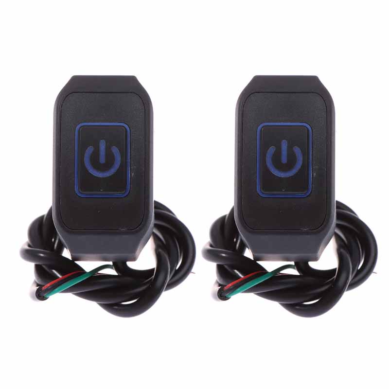 22MM Motorrad Schalterknopf Lenkerhalterung Wasserdicht Modifizierter Schalter Scheinwerfer Hupe Steuerung EIN/AUS mit LED-Anzeigelampe