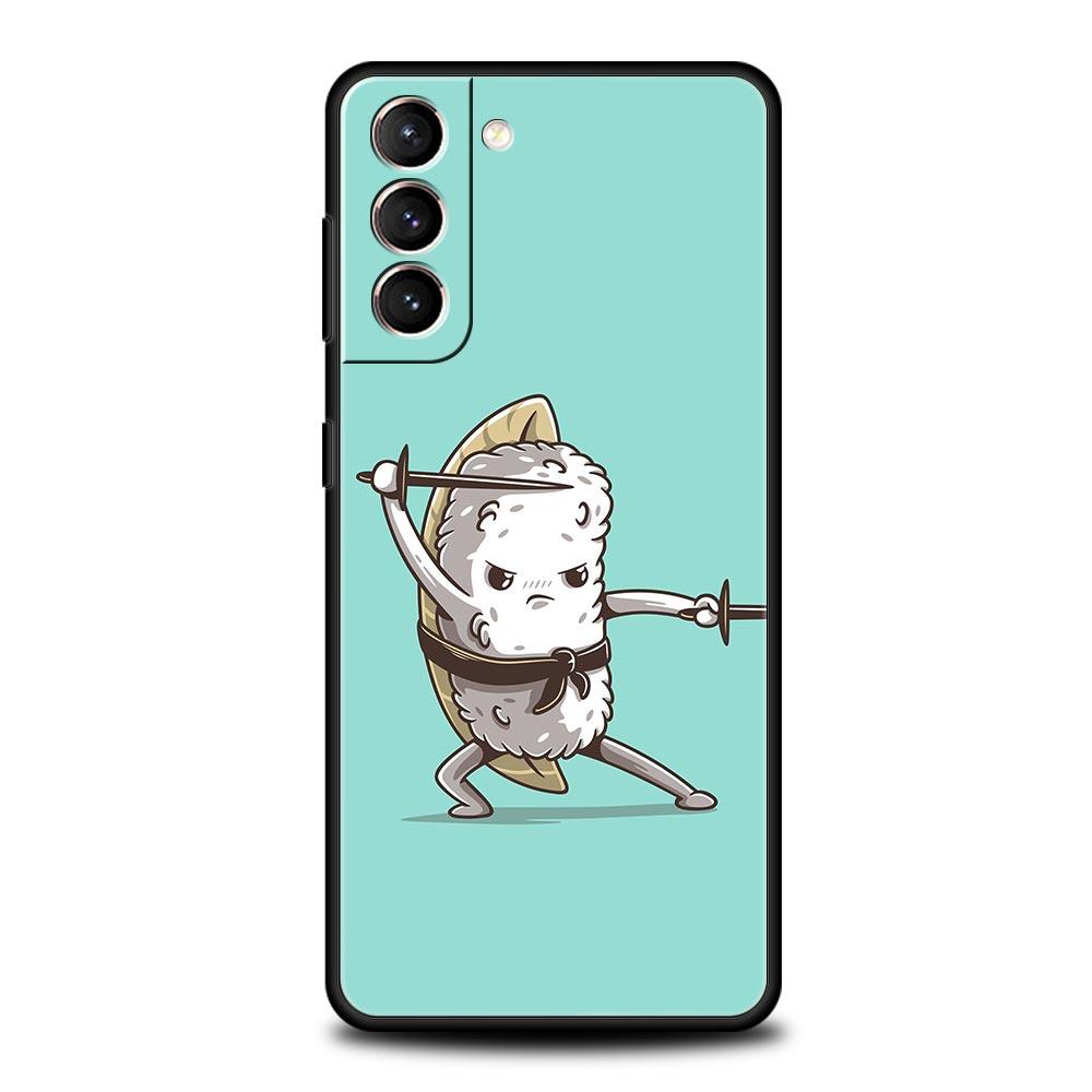 Süße Cartoon Sushi Handyhülle Für Samsung Galaxy S25 Edge S24 S23 S22 S21 Ultra S20 FE 5G S10 S10E S9 Plus Weiche TPU Hülle