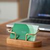 Oval Business Card Holder Organizer Office Desk Display Stand Memo Counter Accessories Tabletop Shelf Wooden Card Holder Storage