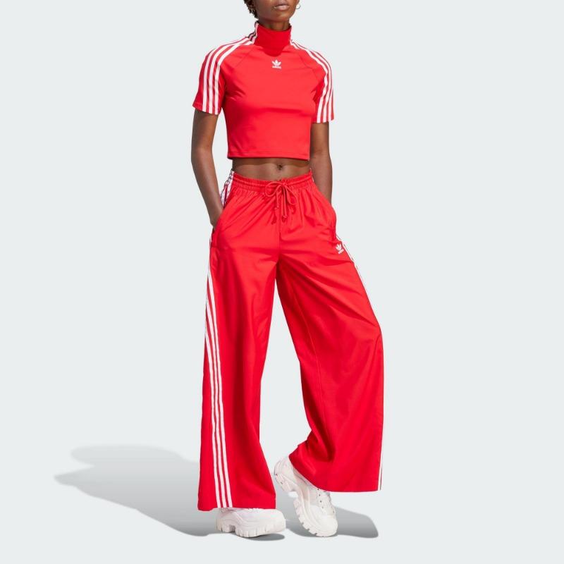 adidas Originals Damen Cropped Mock Neck Slim-Fit Kurzarm-T-Shirt IV9320