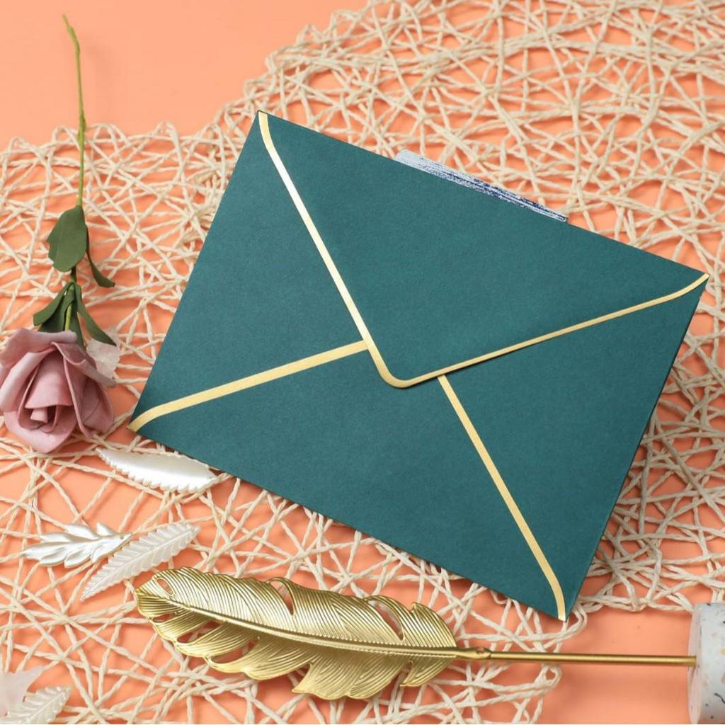 Elegant A7 European Gold-Edge Invitation Envelopes for Weddings & Parties