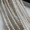 1String, White Natural Freshwater Pearls, Handmade Flat Pearl Beads for Jewelry Making DIY Crafts (Beads 9-10mm, Length 36cm)