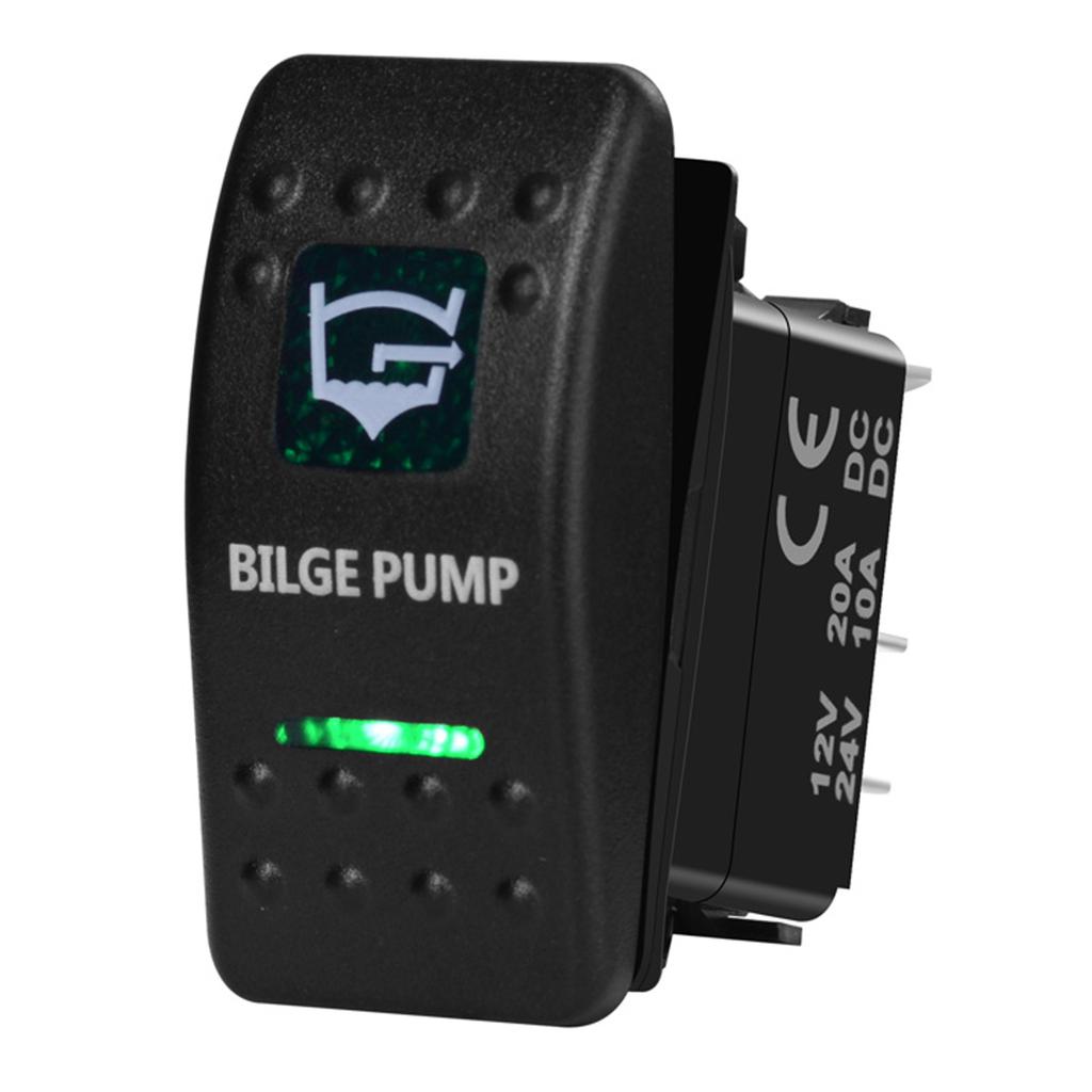 12V/24V Marine Rocker Switch Green LED SPST ON-OFF DPDT ON-OFF-ON Momentary Toggle for 4x4 Off-Road RZR ATV ARB Carling Style