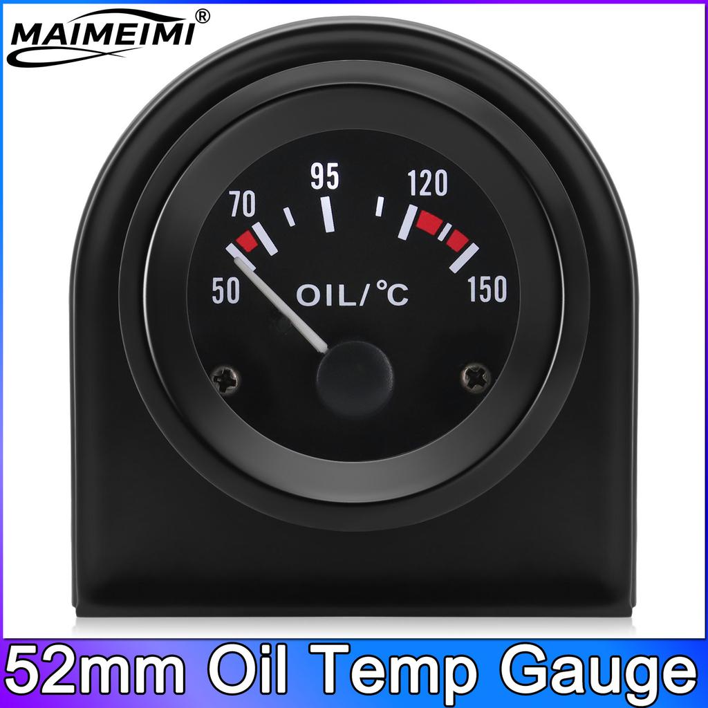 52mm Fuel Level Gauge 12V White LED Black Rim Universal Car Automotive Oil Level Meter 240-33ohm Oil Press Water Temp Gauge