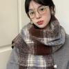 Atmosphere Maillard plaid scarf women's winter new Korean high-end sense thickened warm scarf student