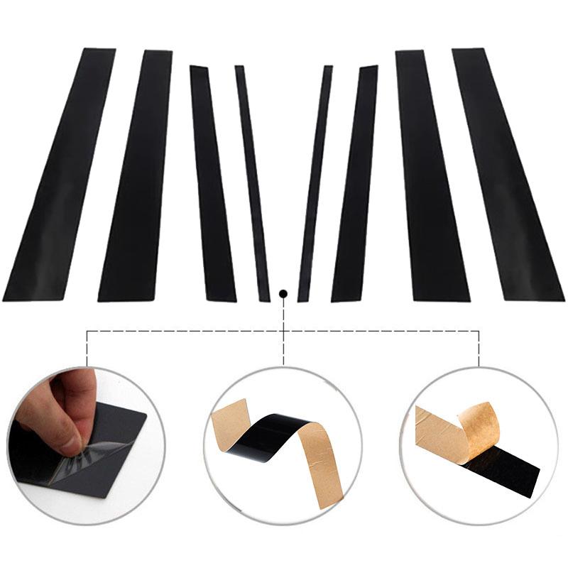 8pcs Door Window Center Middle Column BC Pillar Post Cover Mirror Effect Trim for Jeep Grand Cherokee L WL75 WL74