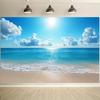 2D flaches Banner 1 Foto Hintergrund. Der Hintergrund stellt eine Sommer-Meereslandschaft dar.: blaues Meer und blauer Himmel.