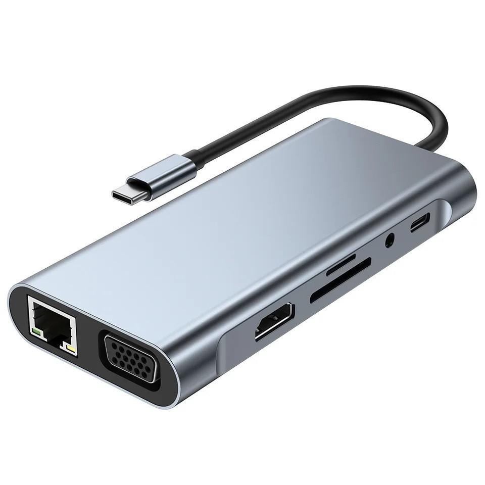 2024  Hub Usb c Ethernet  Multi Function Clé Usb Card Reader Pd100w 11 in 1 Usb 3.0  Hubs for Laptop