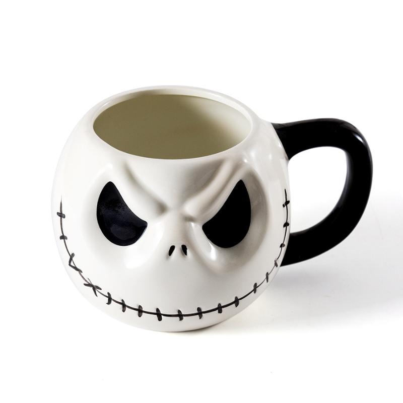 

600ML Personalized Custom Creative Modeling Mug Halloween Skull Cup with Handle, Lidless Ceramic Cup, Funny Water Cup Mocha Cup 600ml