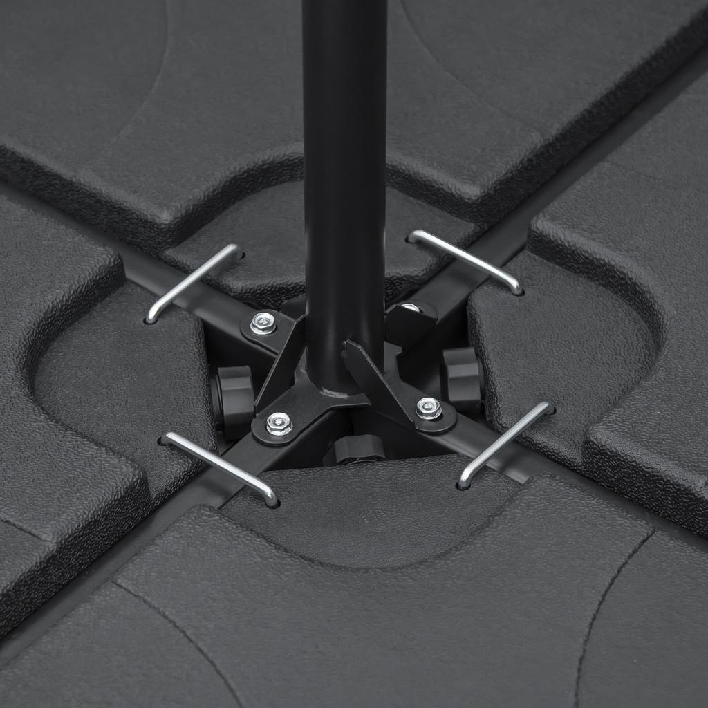 Weight Plates for Parasol Bases, Fillable, Weatherproof, 104cm X 104cm X 7.5H Cm, Black