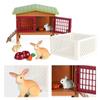Oenux Farm House Model Action Figures Farmer Motorcycle Cow Hen Pig Animals Set Figurine Miniature PVC Cute Educational Kids Toy